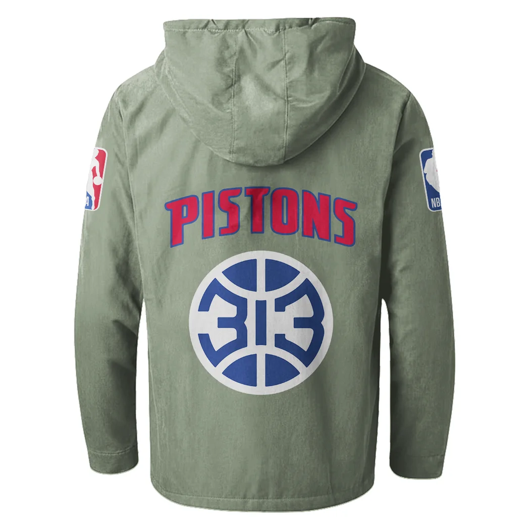 Streetwear Hoop Squad Flannel Hoodie, Street Style Sport Hoodie HVN1432DP - Light Green - Image 3