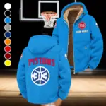Streetwear Hoop Squad Winter Fleece Jacket, Superior Thermal Protection HVN1432DP - Cyan