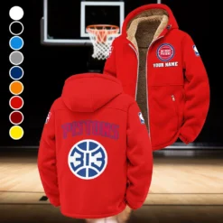 Streetwear Hoop Squad Winter Fleece Jacket, Superior Thermal Protection HVN1432DP - Red