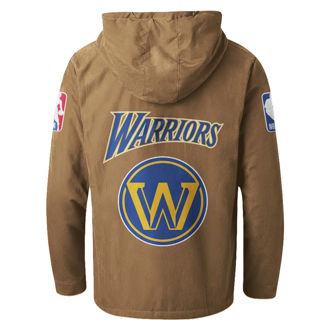 Bold Shots Flannel Hoodie, Warm Fan Flannel Hoodie HVN1432GS - Camel - Image 3