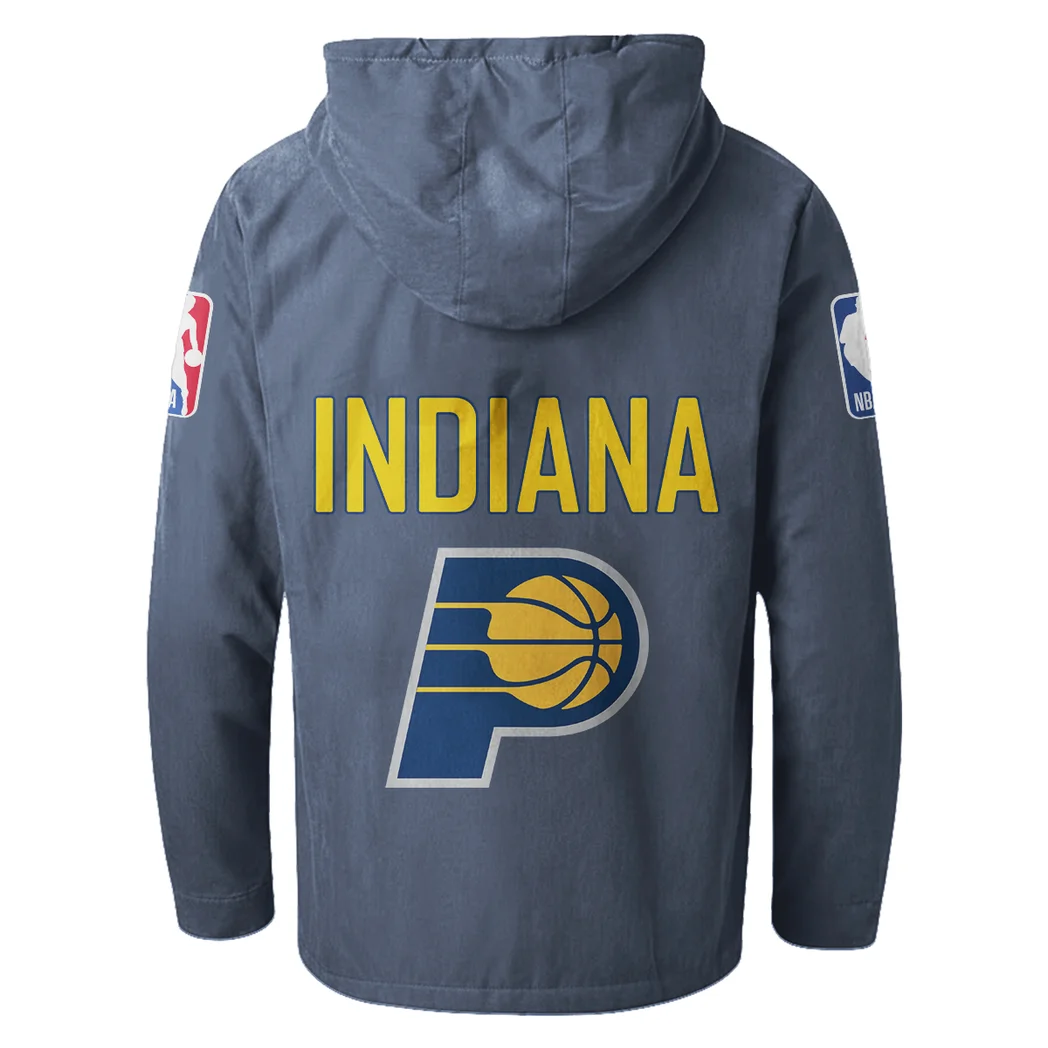 Everyday Court Lifestyle Flannel Hoodie, Supporter Spirit Hooded Flannel HVN1432IP - Navy Blue - Image 3