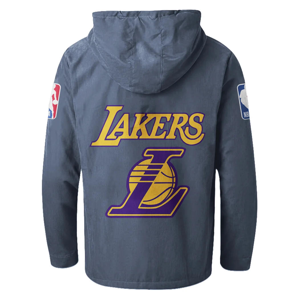 Hoop Passion Family Flannel Hoodie, Classic Flannel Sport Hoodie HVN1432LA - Navy Blue - Image 3