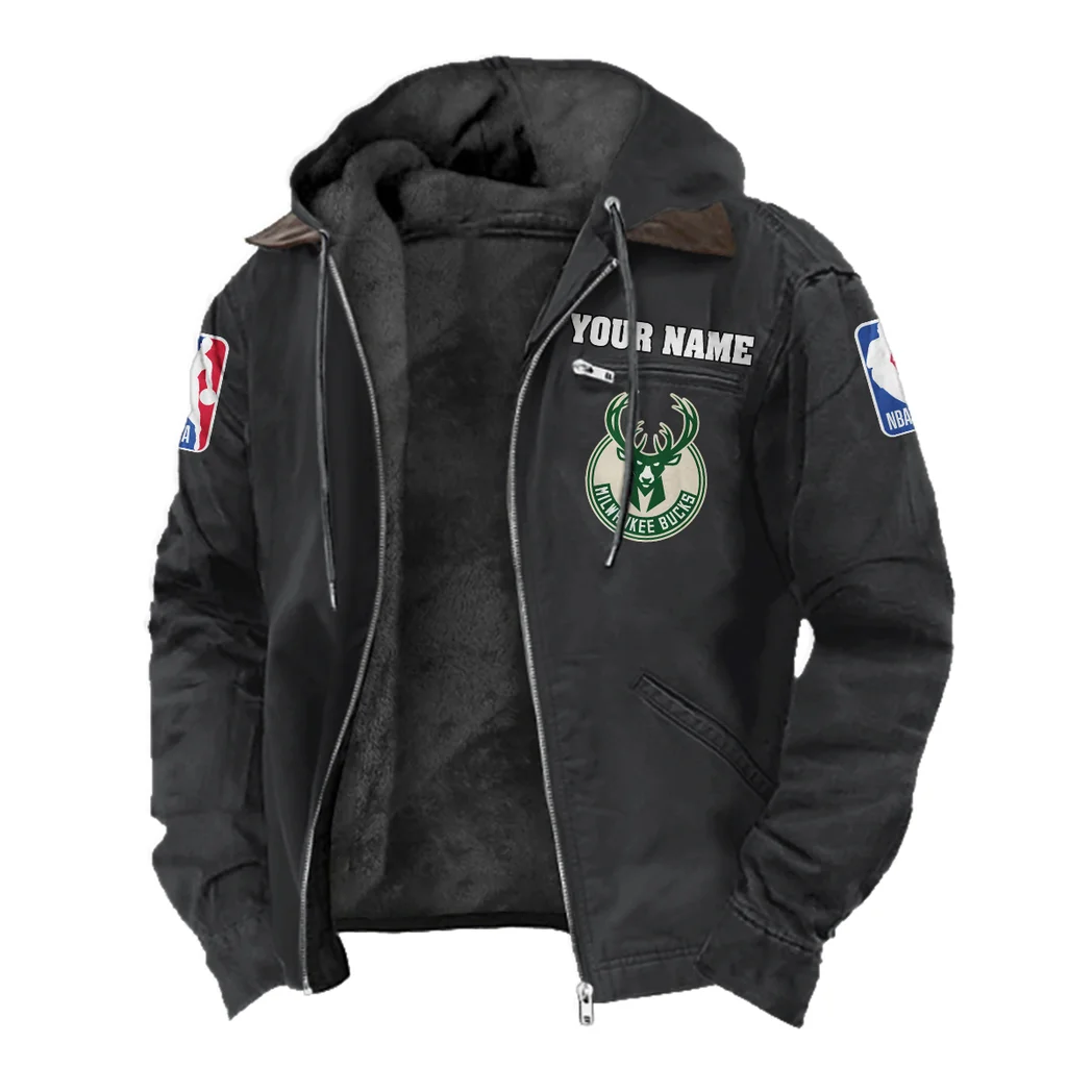 Streetwear Court Culture Flannel Hoodie, True Fan Hooded Flannel HVN1432MB - Black - Image 2