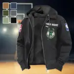 Streetwear Court Culture Flannel Hoodie, True Fan Hooded Flannel HVN1432MB - Black