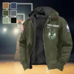 Streetwear Court Culture Flannel Hoodie, True Fan Hooded Flannel HVN1432MB - Green