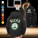 Streetwear Court Culture Winter Fleece Jacket, Cold Weather Hiking Fleece HVN1432MB - Black