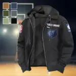 Athletic Fan Pride Flannel Hoodie, All-Season Fan Hoodie HVN1432MG - Black