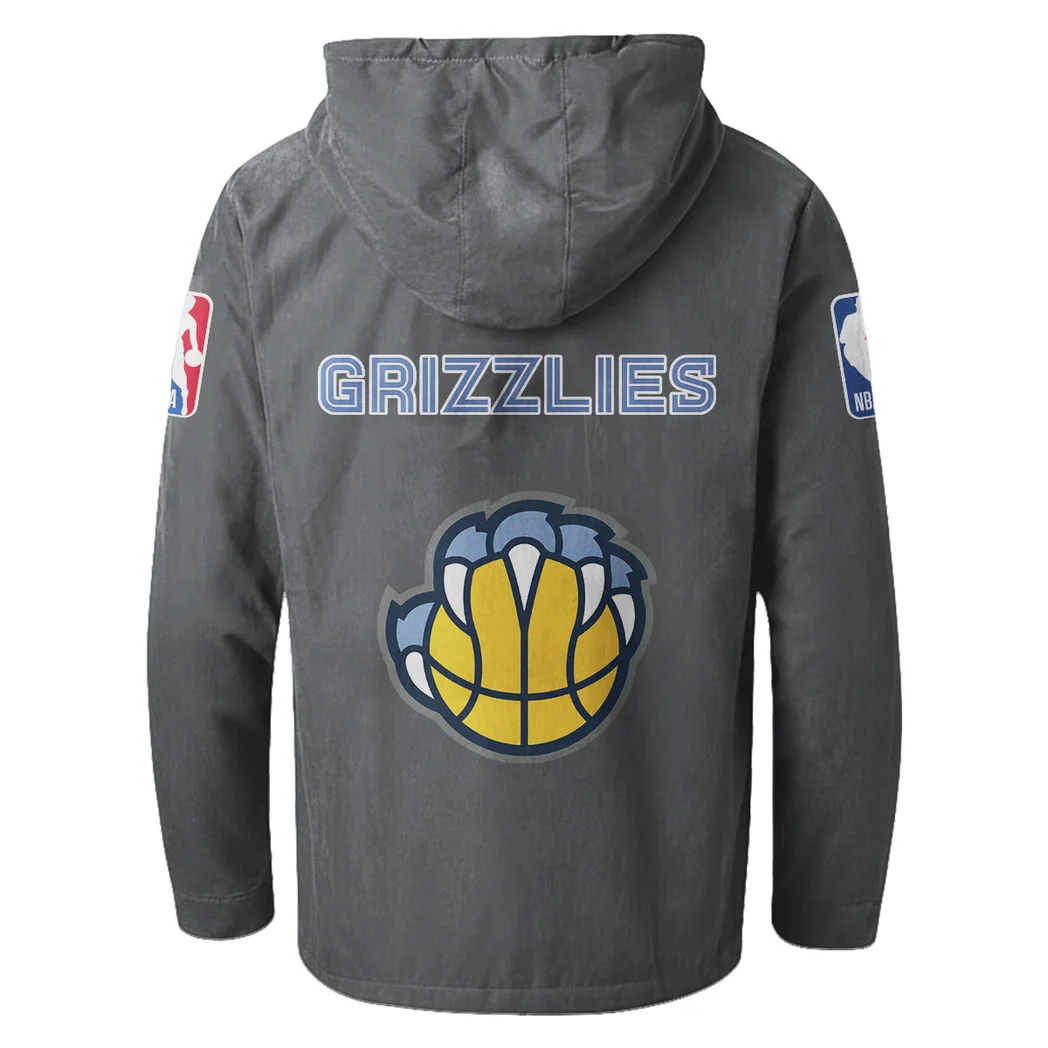 Athletic Fan Pride Flannel Hoodie, All-Season Fan Hoodie HVN1432MG - Gray - Image 3