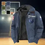 Athletic Fan Pride Flannel Hoodie, All-Season Fan Hoodie HVN1432MG - Navy Blue