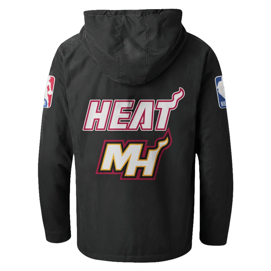 Everyday Basketball Lifestyle Flannel Hoodie, Bold Supporter Flannel Hoodie HVN1432MH - Black - Image 3