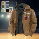 Everyday Basketball Lifestyle Flannel Hoodie, Bold Supporter Flannel Hoodie HVN1432MH - Camel