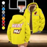 Everyday Basketball Lifestyle Winter Fleece Jacket, All-Mountain Sport Jacket HVN1432MH - Yellow