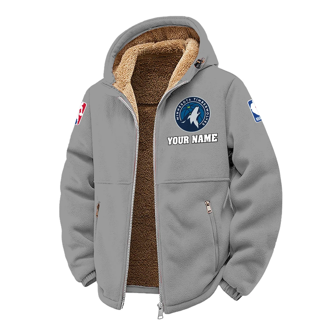 True Hoop Lifestyle Winter Fleece Jacket, Cross-Training Thermal Zip HVN1432MT - Grey - Image 2