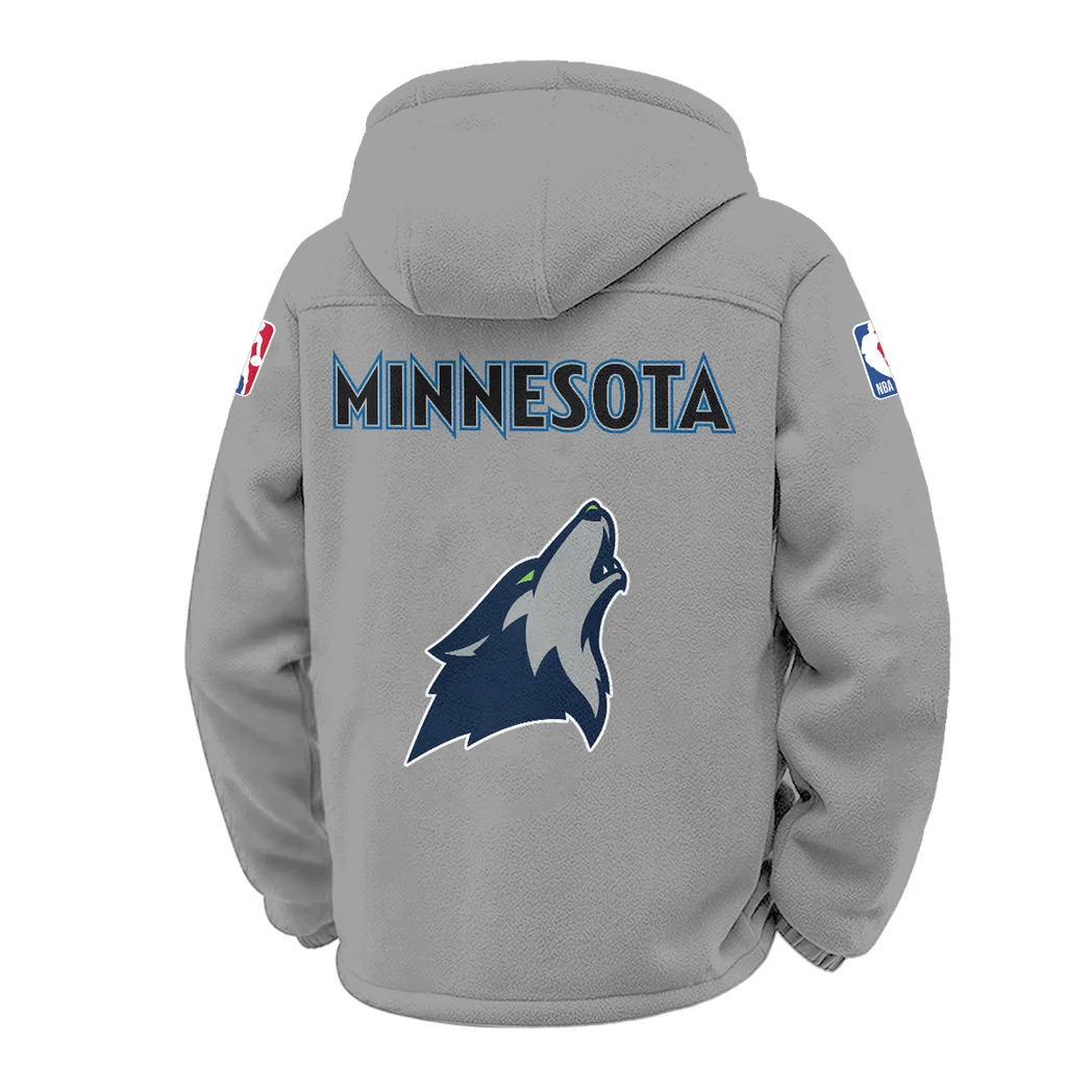 True Hoop Lifestyle Winter Fleece Jacket, Cross-Training Thermal Zip HVN1432MT - Grey - Image 3