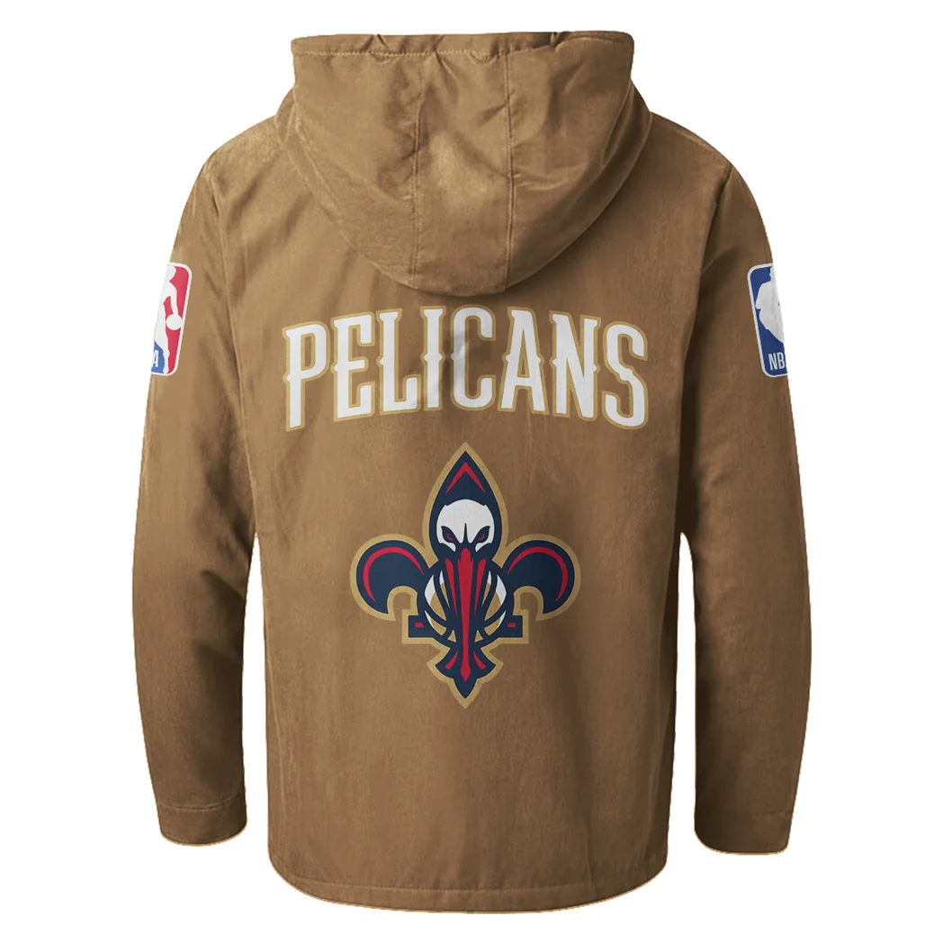 Streetwear Court Culture Flannel Hoodie, Loyal Supporter Sport Hoodie HVN1432NO - Camel - Image 3