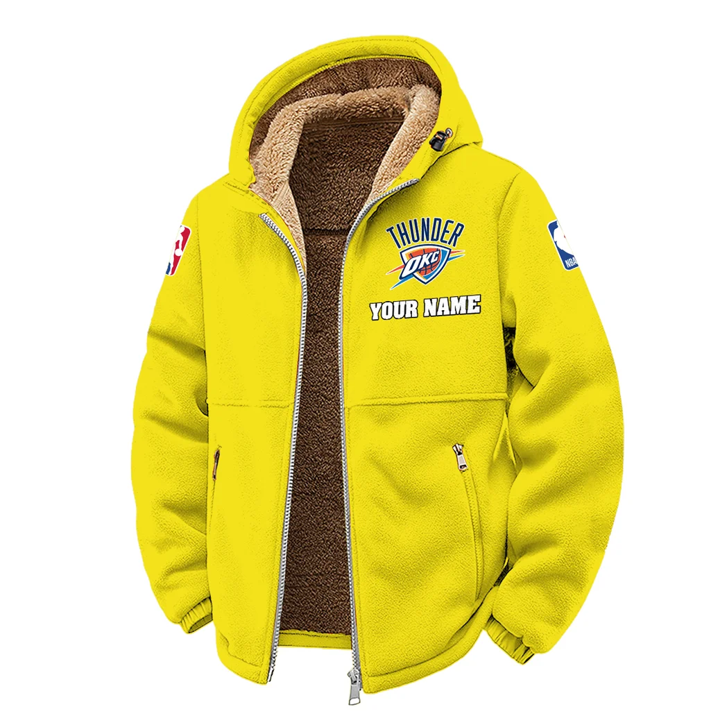 Everyday Hoop Fans Winter Fleece Jacket, Ultra-Soft Fleece Shell HVN1432OC - Yellow - Image 2