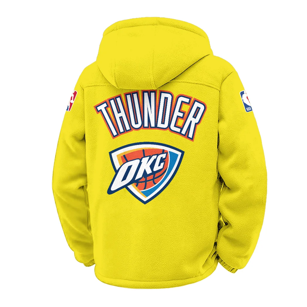 Everyday Hoop Fans Winter Fleece Jacket, Ultra-Soft Fleece Shell HVN1432OC - Yellow - Image 3