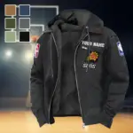 Streetwear Supporter Crew Flannel Hoodie, Essential Fan Flannel Hoodie HVN1432PS - Black