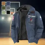 All-Season Supporters Flannel Hoodie, Sport Vibe Hooded Flannel HVN1432PT - Navy Blue