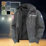 Streetwear Court Culture Flannel Hoodie, Supporter Spirit Hooded Flannel HVN1432SA - Gray