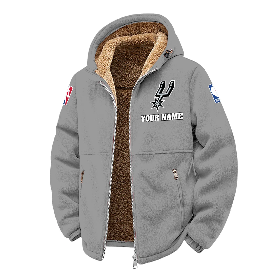 Streetwear Court Culture Winter Fleece Jacket, Warm Core Loft Fleece HVN1432SA - Grey - Image 2