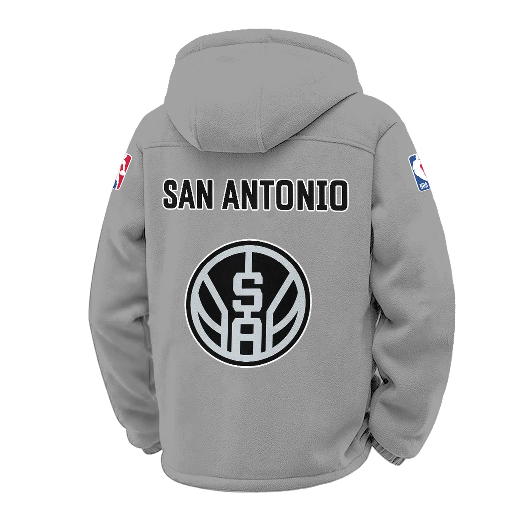 Streetwear Court Culture Winter Fleece Jacket, Warm Core Loft Fleece HVN1432SA - Grey - Image 3