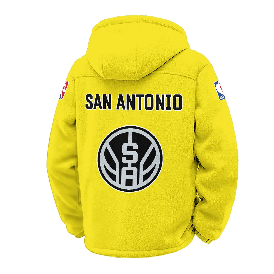 Streetwear Court Culture Winter Fleece Jacket, Warm Core Loft Fleece HVN1432SA - Yellow - Image 3