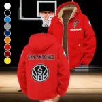 Streetwear Court Culture Winter Fleece Jacket, Warm Core Loft Fleece HVN1432SA - Red