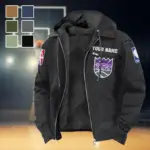 Streetwear Slam Crew Flannel Hoodie, Cold Game Day Hoodie HVN1432SK - Black