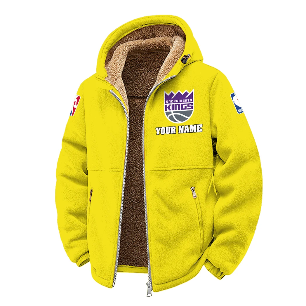 Streetwear Slam Crew Winter Fleece Jacket, High-Density Comfort Fleece HVN1432SK - Yellow - Image 2