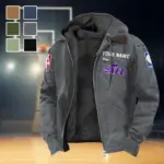 Sport Spirit Fans Flannel Hoodie, Classic Flannel Sport Hoodie HVN1432UJ - Gray