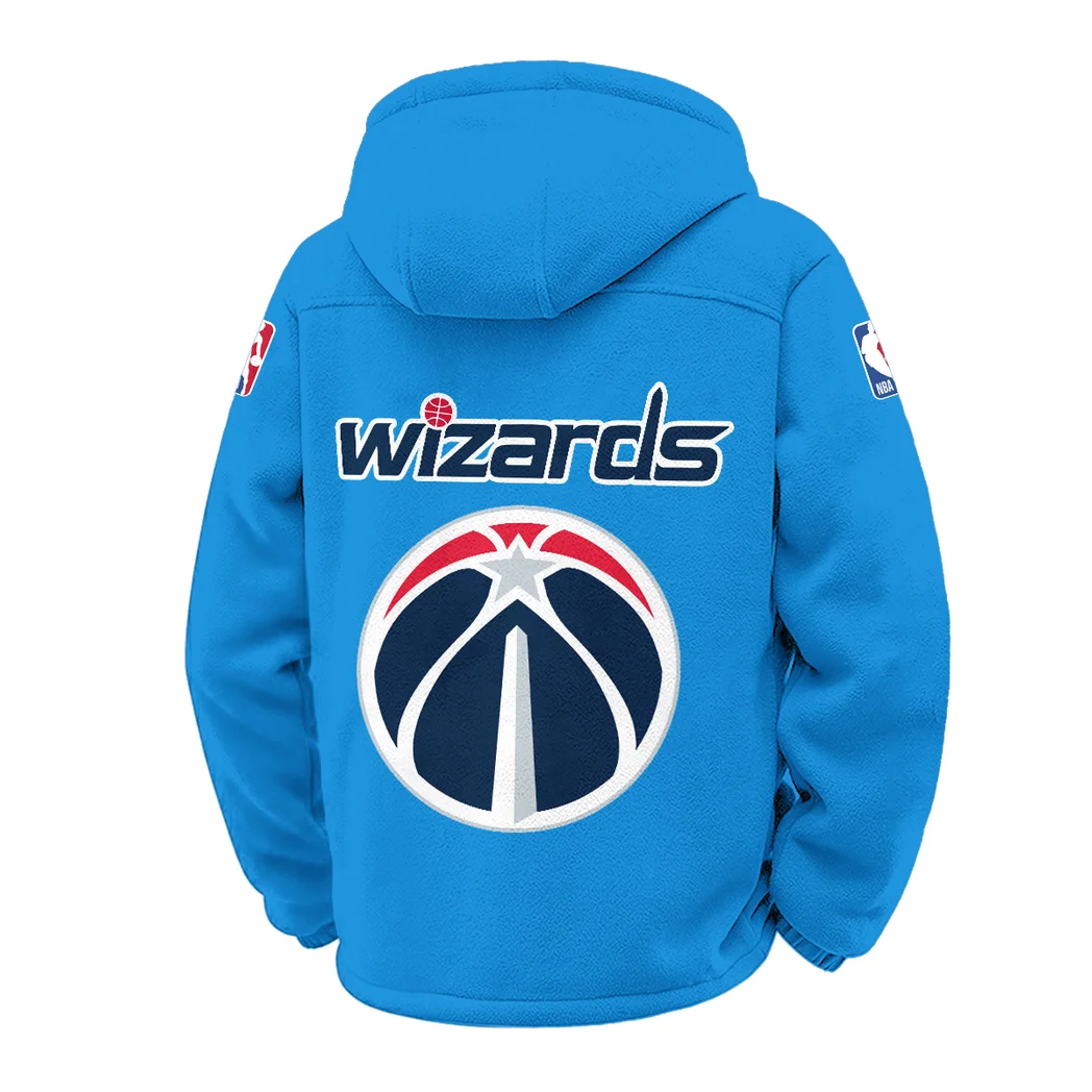 All-Season Hoop Squad Winter Fleece Jacket, Sherpa Lined Winter Fleece HVN1432WW - Cyan - Image 3