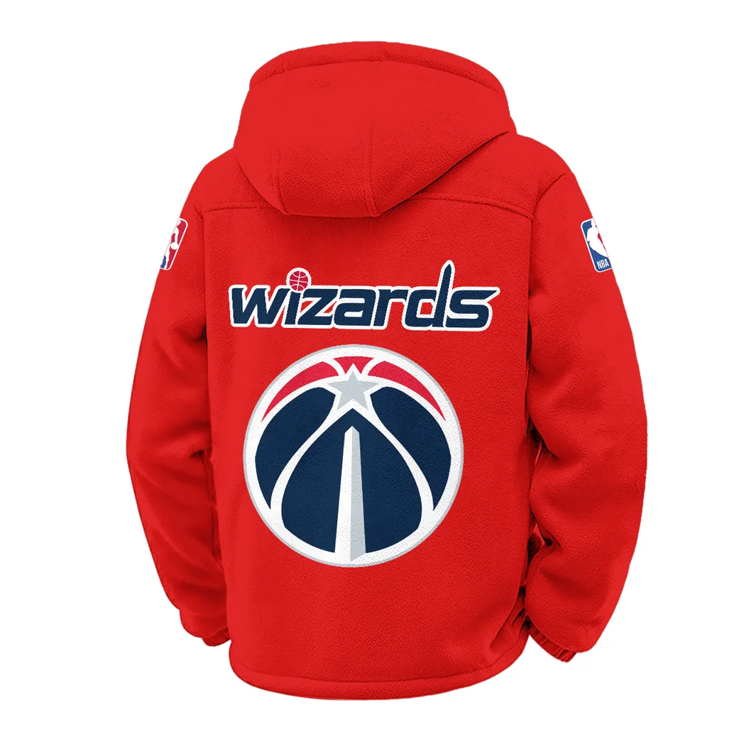 All-Season Hoop Squad Winter Fleece Jacket, Sherpa Lined Winter Fleece HVN1432WW - Red - Image 3