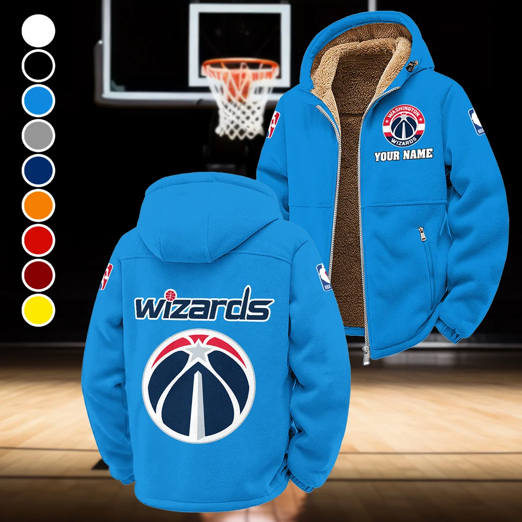 All-Season Hoop Squad Winter Fleece Jacket, Sherpa Lined Winter Fleece HVN1432WW - Cyan