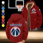 All-Season Hoop Squad Winter Fleece Jacket, Sherpa Lined Winter Fleece HVN1432WW - Wine