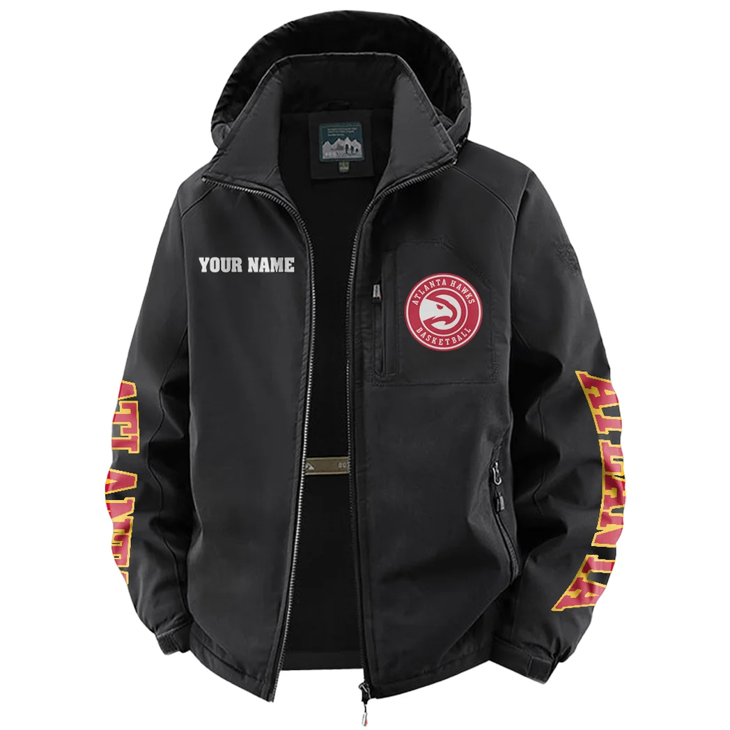 Bold Game Day Fans Fleece Windbreaker Jacket, Thermal Wind-Stop Jacket HVN1433AH - Black - Image 2