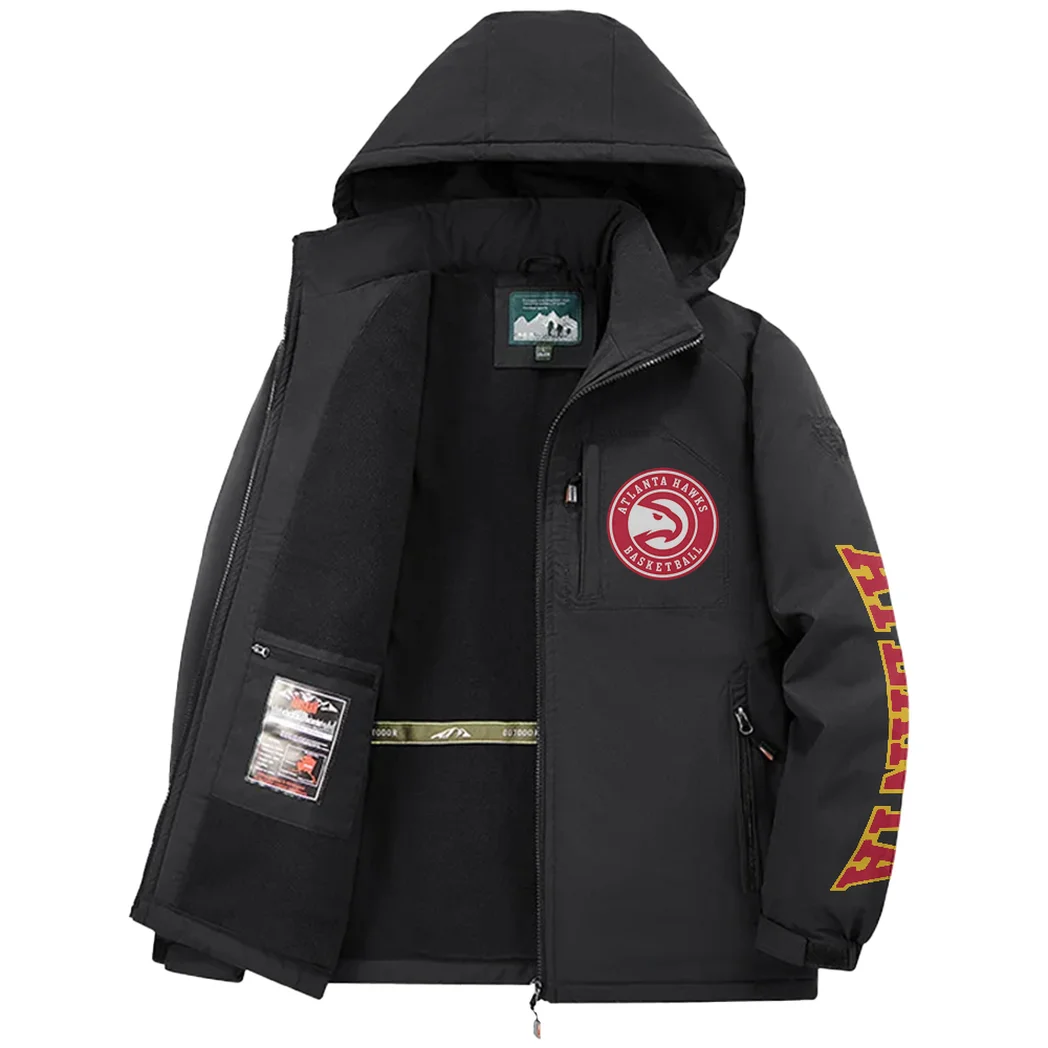 Bold Game Day Fans Fleece Windbreaker Jacket, Thermal Wind-Stop Jacket HVN1433AH - Black - Image 3