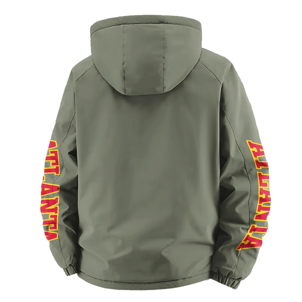 Bold Game Day Fans Fleece Windbreaker Jacket, Thermal Wind-Stop Jacket HVN1433AH - Green - Image 4