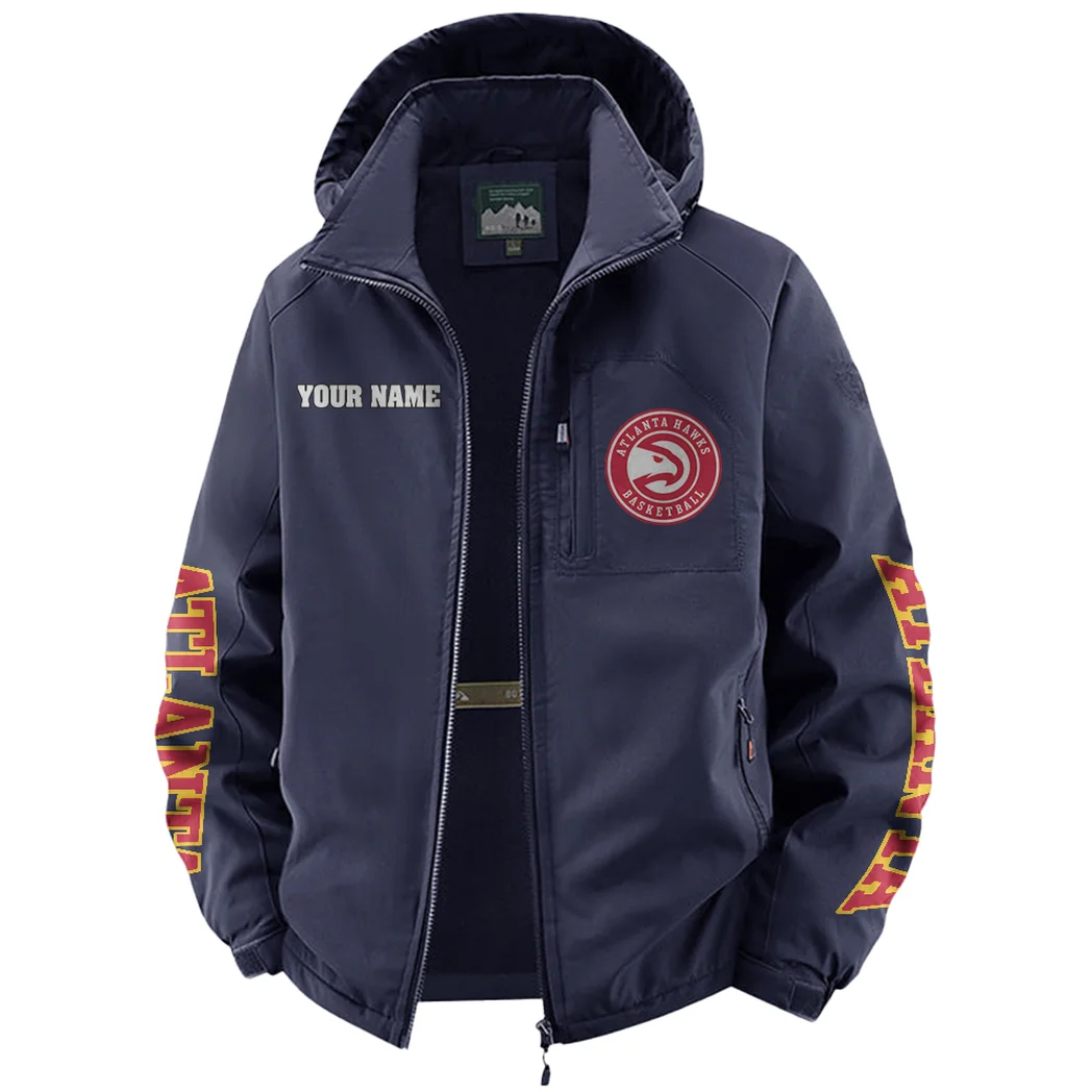 Bold Game Day Fans Fleece Windbreaker Jacket, Thermal Wind-Stop Jacket HVN1433AH - Navy - Image 2
