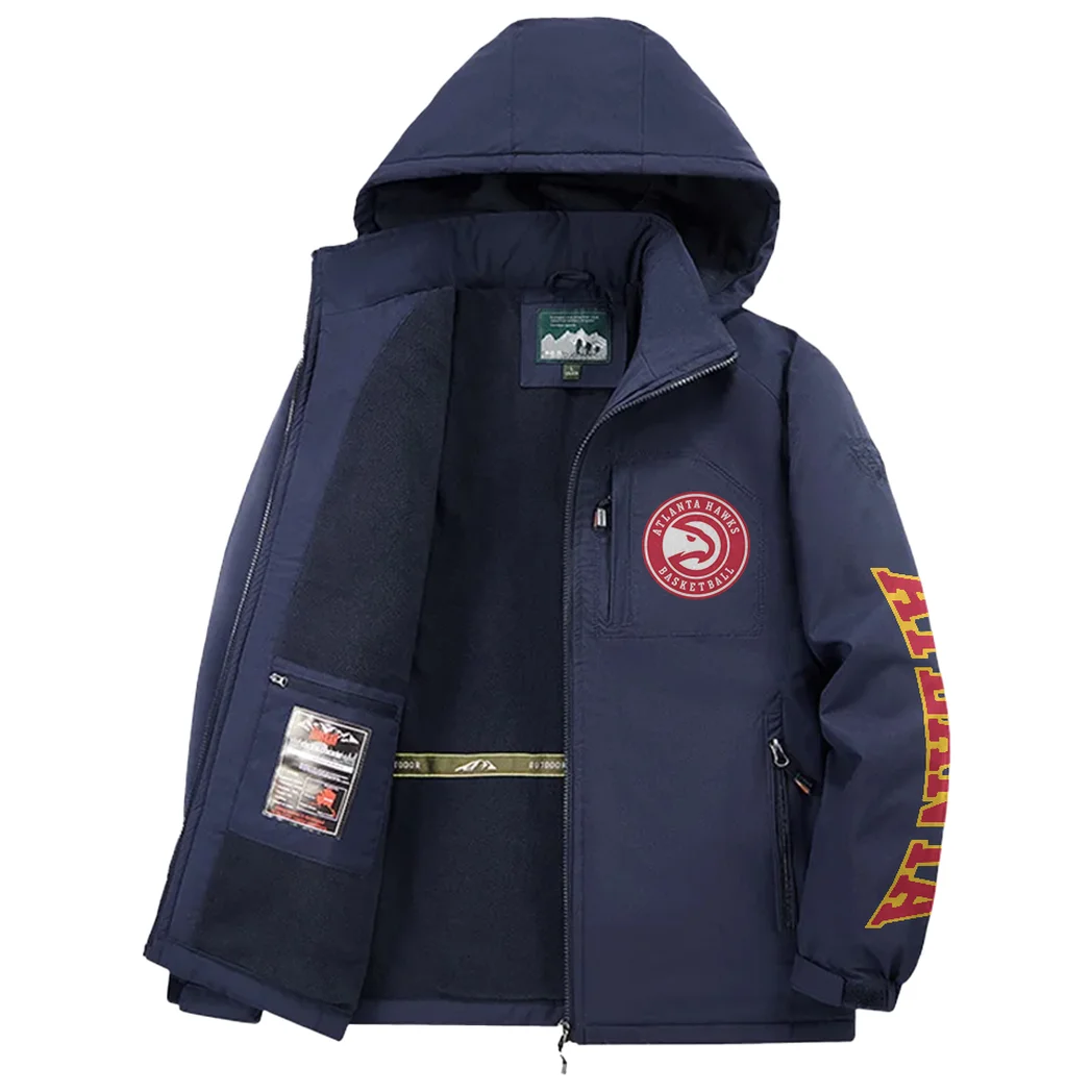 Bold Game Day Fans Fleece Windbreaker Jacket, Thermal Wind-Stop Jacket HVN1433AH - Navy - Image 3