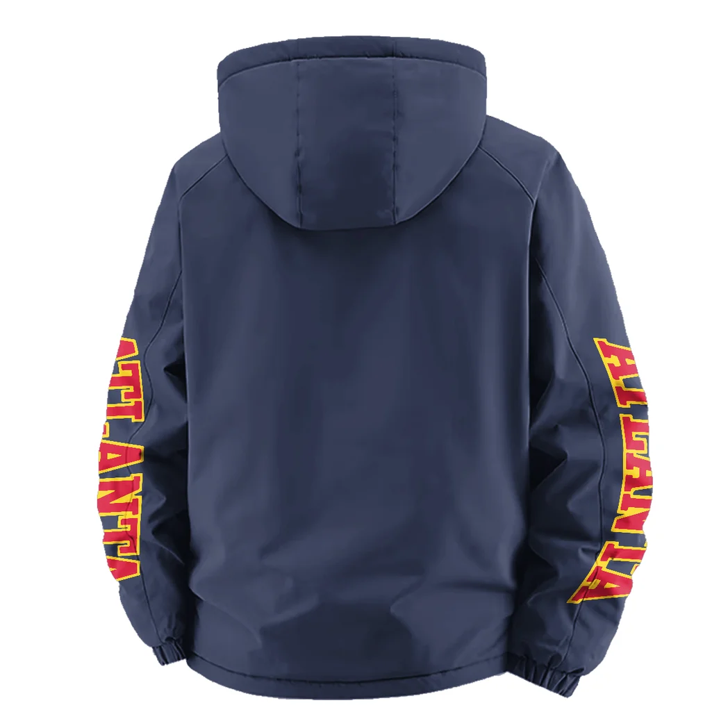 Bold Game Day Fans Fleece Windbreaker Jacket, Thermal Wind-Stop Jacket HVN1433AH - Navy - Image 4