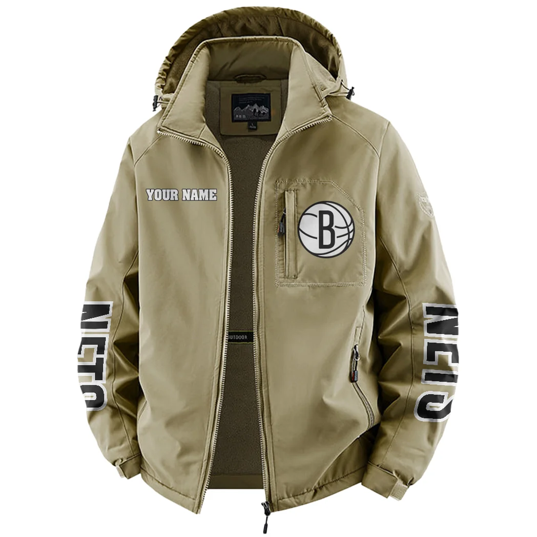 Bold Basketball Culture Fleece Windbreaker Jacket, All-Weather Fleece Shield HVN1433BN - Khaki - Image 2