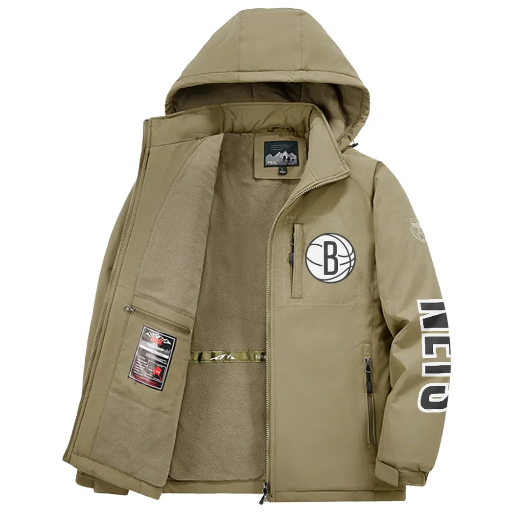 Bold Basketball Culture Fleece Windbreaker Jacket, All-Weather Fleece Shield HVN1433BN - Khaki - Image 3