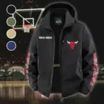All-Season Court Family Fleece Windbreaker Jacket, Windproof Fleece Hybrid HVN1433CB - Black