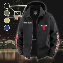 All-Season Court Family Fleece Windbreaker Jacket, Windproof Fleece Hybrid HVN1433CB - Black