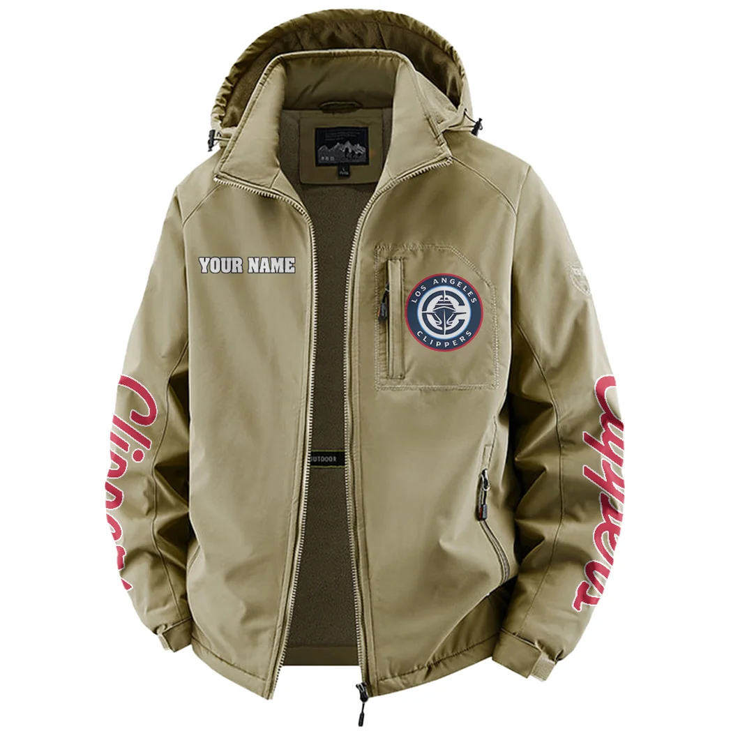 Sport Spirit Nation Fleece Windbreaker Jacket, Performance Barrier Jacket HVN1433LA - Khaki - Image 2