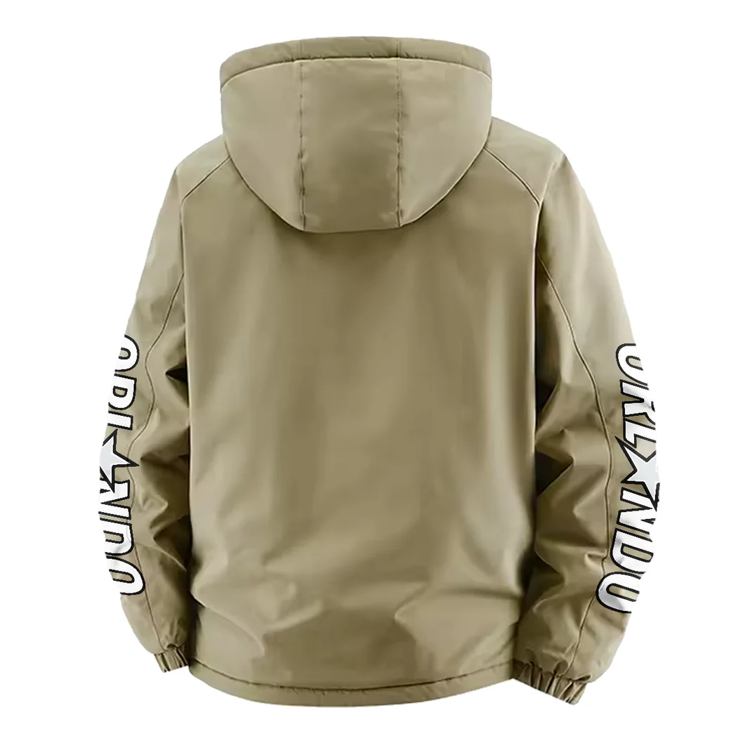 Athletic Slam Squad Fleece Windbreaker Jacket, Soft-Shell Active Fleece HVN1433OM - Khaki - Image 4