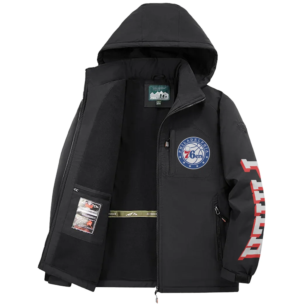 Rising Hoop Squad Fleece Windbreaker Jacket, Brushed Fleece Wind-Resist Layer HVN1433PH - Black - Image 3