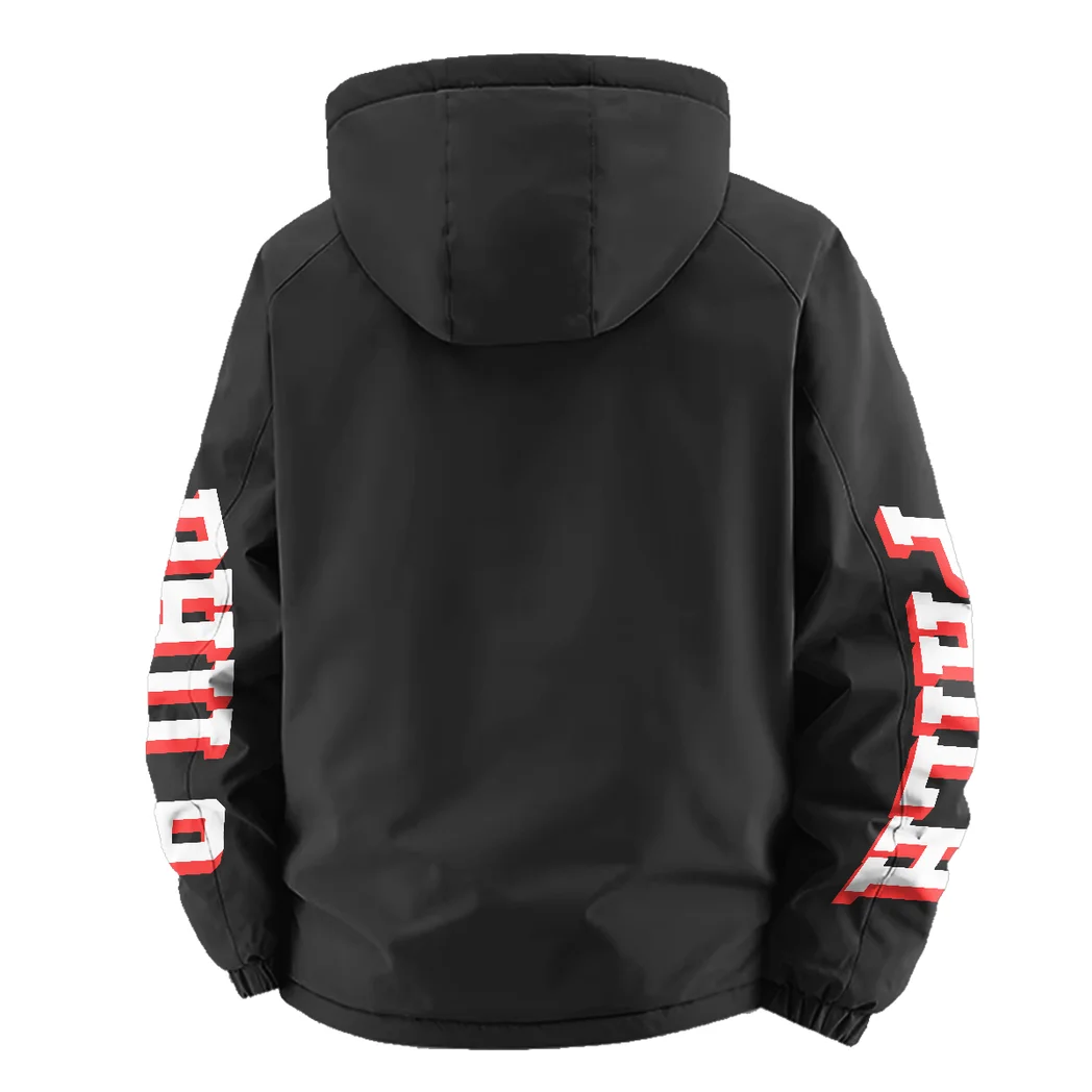Rising Hoop Squad Fleece Windbreaker Jacket, Brushed Fleece Wind-Resist Layer HVN1433PH - Black - Image 4