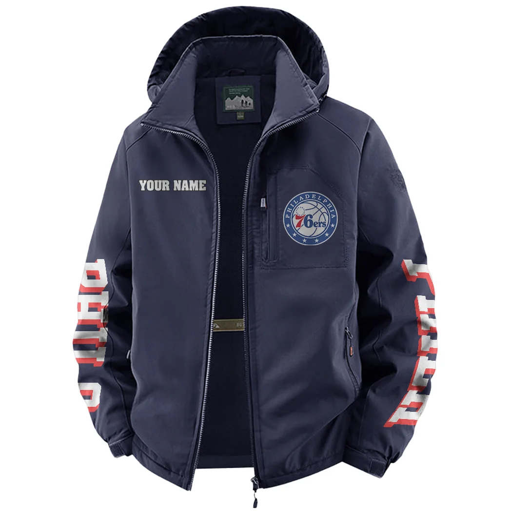 Rising Hoop Squad Fleece Windbreaker Jacket, Brushed Fleece Wind-Resist Layer HVN1433PH - Navy - Image 2